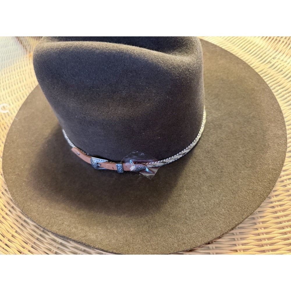 NEW Cody James Mens 3X Wool Felt Cowboy Western Hat Size 7  BROWN with belt trim - Picture 4 of 8